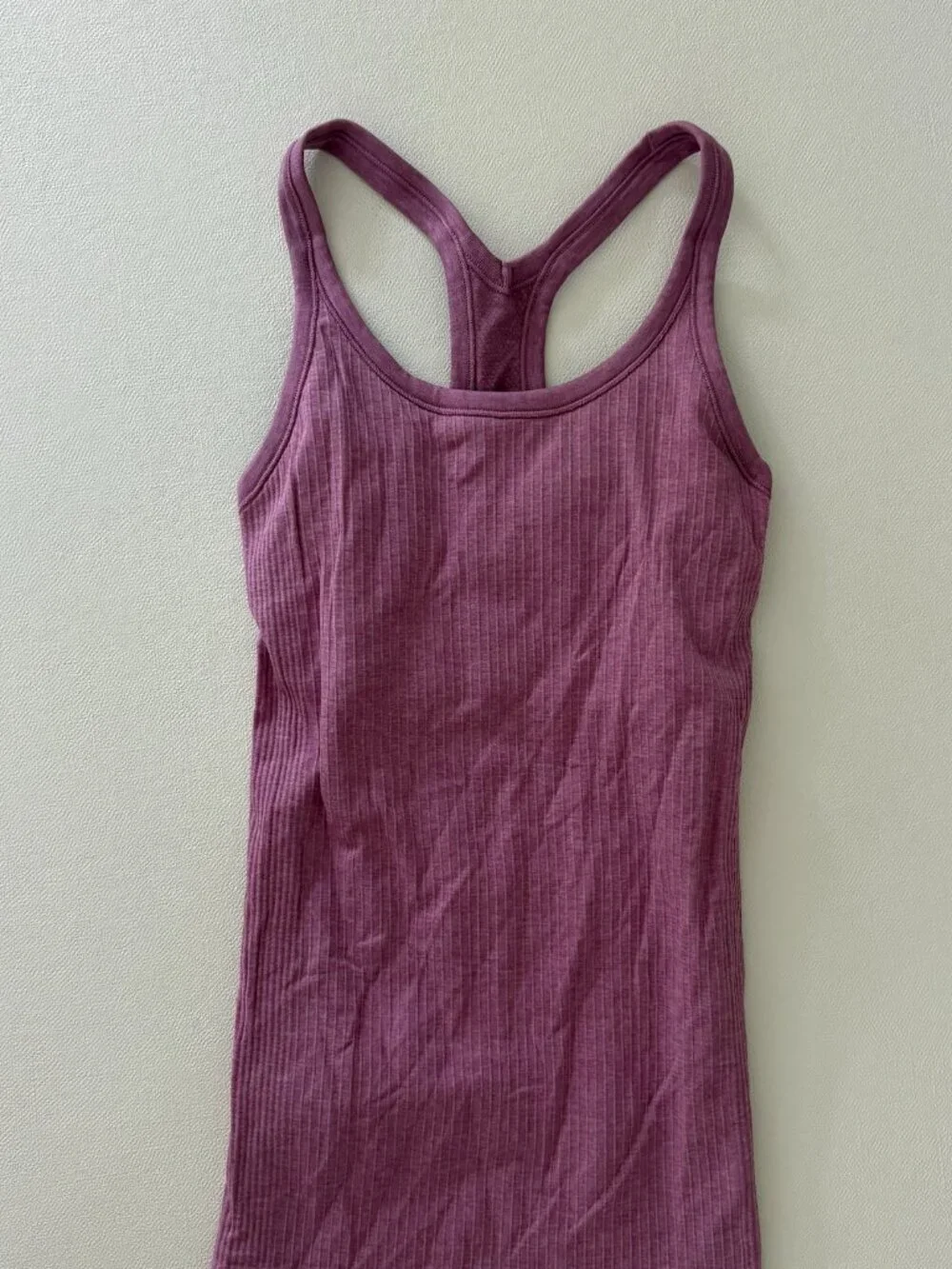 Lululemon Purple Ribbed Racerback Tank Built-In Bra Size 6